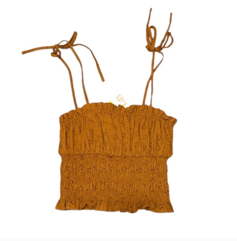 NWT Gianni Bini Orange Smocked Tank Top Sz XS